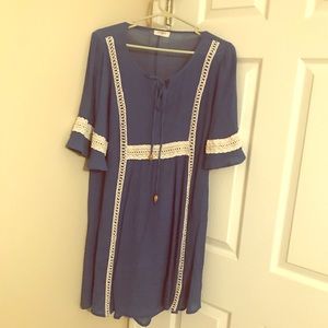 Umgee blue boho dress